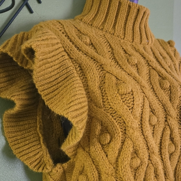 Zara Sweaters - Cable Knit Mustard Sleevless Sweater